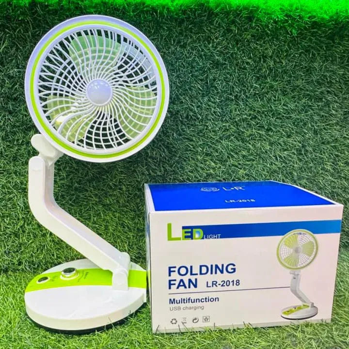 USB Rechargeable Folding Fan with LED Light