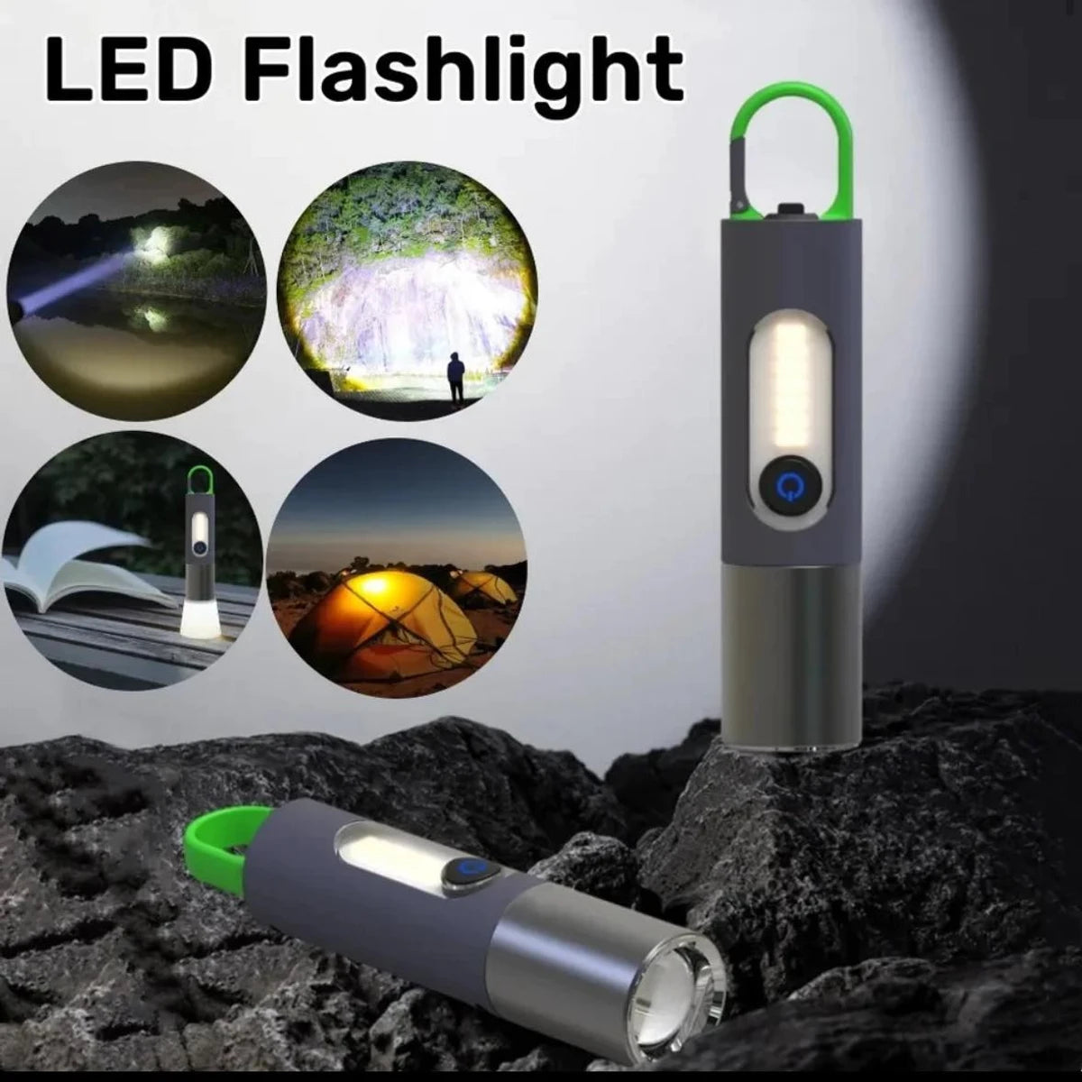 Multifunctional LED Flashlight USB Rechargeable