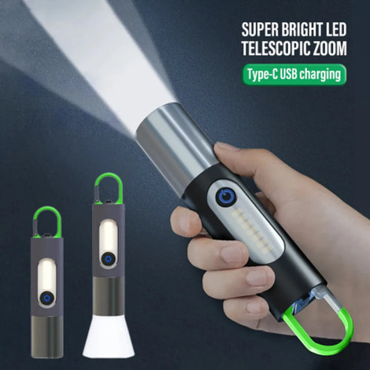 Multifunctional LED Flashlight USB Rechargeable