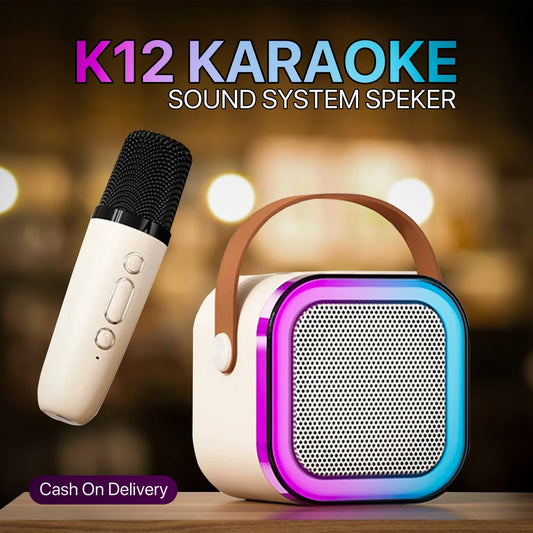 ✅100% অরিজিনাল Bluetooth K12 Plus Karaoke Wireless Audio Speaker With 1 Mic